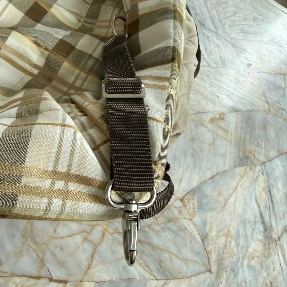 PetSafe Happy Ride Quilted Dog Booster‎ Seat Tan Plaid Fleece Small Pet Car Seat